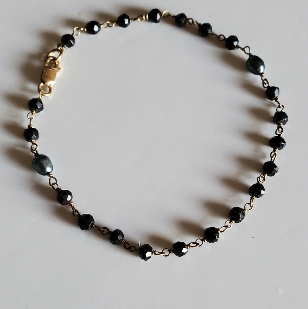 Vtg. 14k GF Black Spinel Bracelet